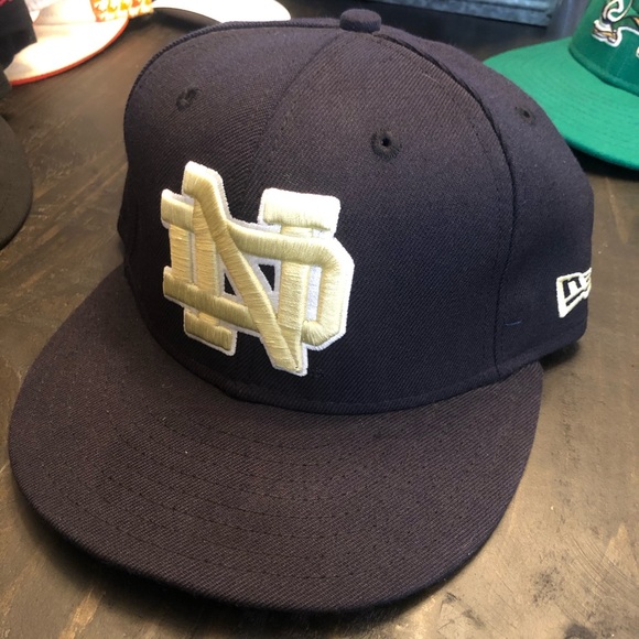 Notre Dame Navy and Gold Authentic New Era 59Fifty - Picture 1 of 3
